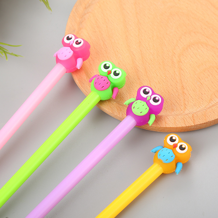 

36PCS Cartoon Jelly-coloured Silica Gel Pen Cute Stationery Owl Water Pen Creative Signature Pen Kawaii School Supplies Y200709