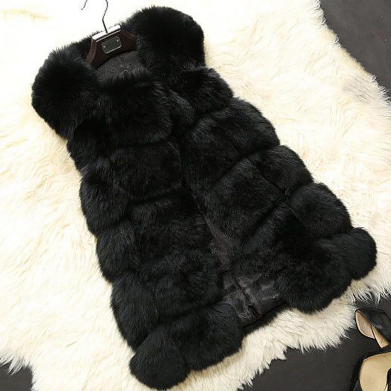 

Women Faux Fur Vest Winter Fashion Warm Sleeveless Artificial Fur Waistcoat Jacket Female Plush Solid Color Outerwear Overcoat, Beige