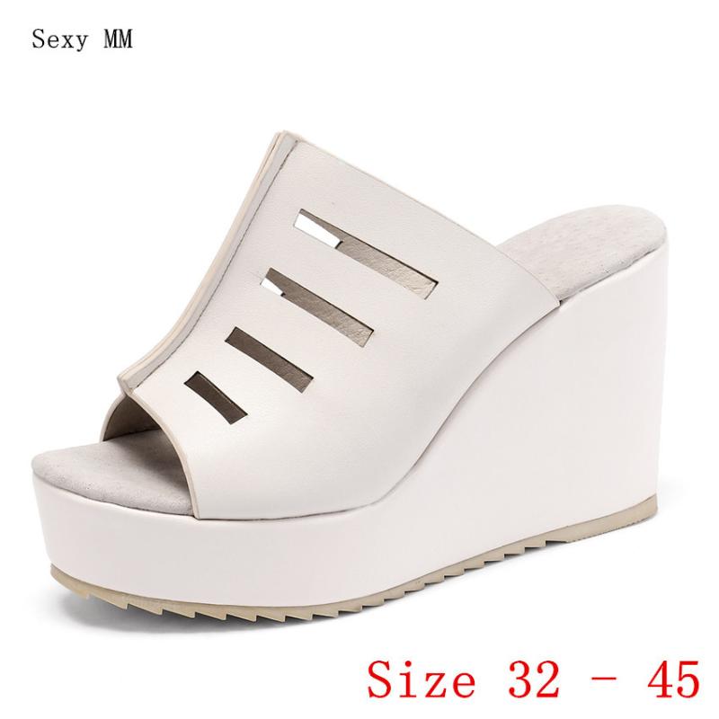 

Slides Platform Sandals Women Shoes Summer Wedges Gladiator Sandals Woman High Heels Plus Size 32 33 - 40 41 42 43 44 45, Brown