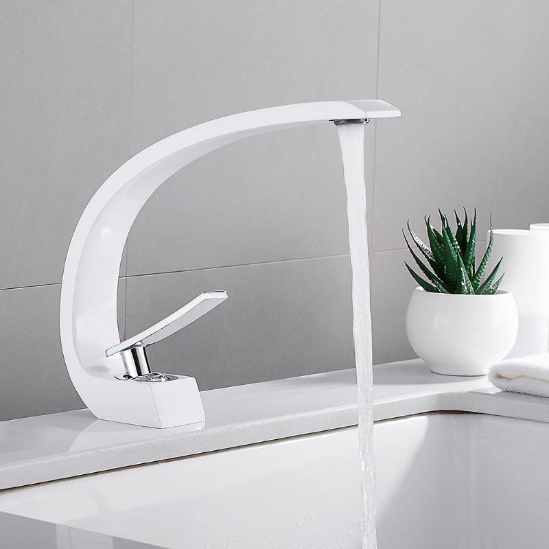 

3color Basin Faucets Modern Bathroom Mixer Tap Brass Washbasin Faucet Single Handle Single Hole Elegant Hot&Cold Water Mixer Tap