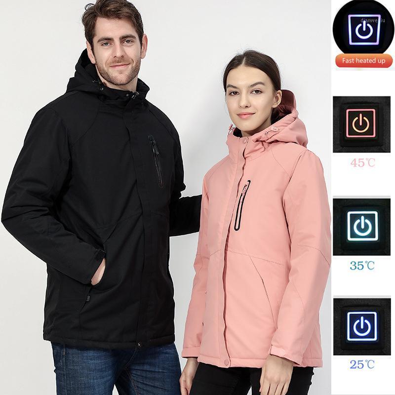 

Couple USB Heated Jacket Men Women Waterproof Down Cotton Hiking Winter Thermal Plus Size Clothing1 Outdoor T-Shirts, Navy vest