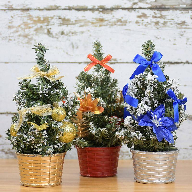 

Mini Christmas Tree Artificial Pine Trees Tabletop Decoration Mini Tree with Ornaments Christmas Home Decoration Kids Room Decor