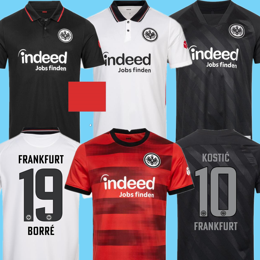 

adult kids 21 22 Eintracht Frankfurt away red third soccer jerseys 2021 2022 Die Adler SOW SILVA KOSTIC JOVIC football uniform child kit HASEBE KAMADA jersey, Grey