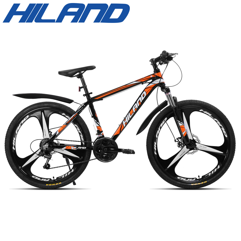 

HILAND Bicycle 26'' 21 Speed Suspension Mountain Bike,Mechanical Disc Brake with TZ50 and TEC Chains,CTS Tires