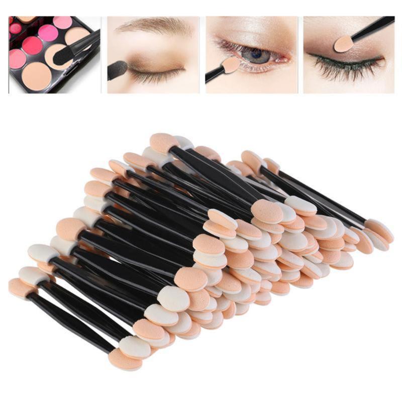 

10 Pcs/Pack Disposable Dual Sided Eyeshadow Brush Sponge Tipped Oval Portable Makeup Brush Latex Eyeshadow Stick