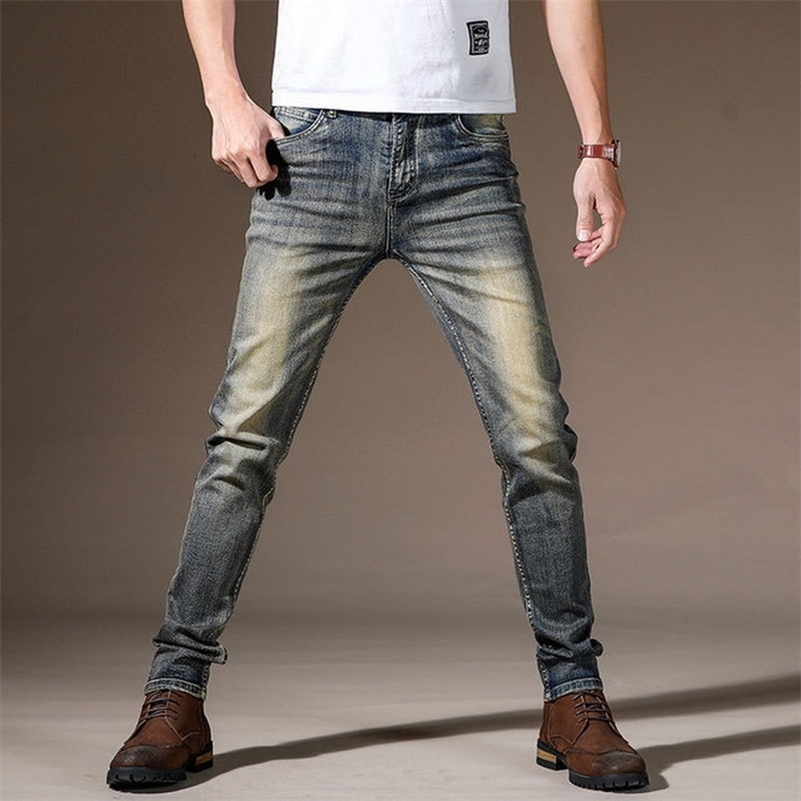 

Autumn Spring Vintage Jeans Men'S Classic Skinny Slim Fit Fashion Restore Trouers High Quality 201111, Usa size 16 8879 g
