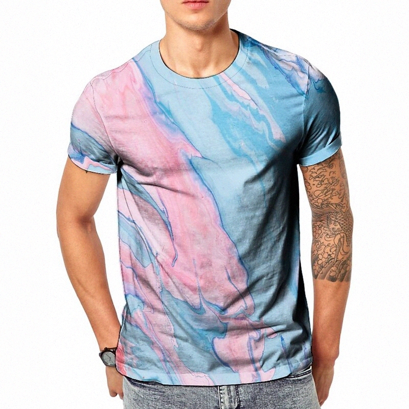 Men's Tee T shirt 3D Print Graphic Round Neck Casual Daily 3D Print Short Sleeve Tops Fashion Designer Cool Comfortable Pink r7Td#
