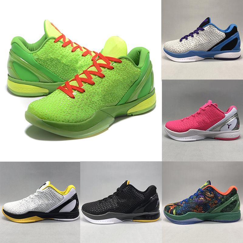 

New Black Mamba VI 6 GRINCH Men sports ZK6 Think Pink Green Steelers Mens Basketball shoes Draft Day Prelude trainers sneakers 40-46