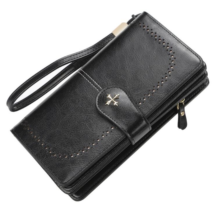 

Factory wholesale women handbag simple atmospheric leather wallet retro leatheres mobile phone coin purse folding fashion leathers clutch walle, Red3(boutique box)