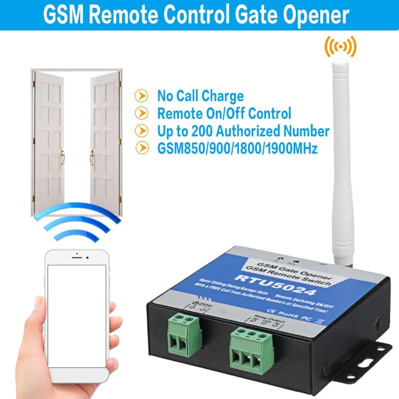 

1pcs RTU5024 GSM Gate Opener Relay Switch Remote Control Door Access Wireless Door Opener By Free Call 850/900/1800/1900MHz