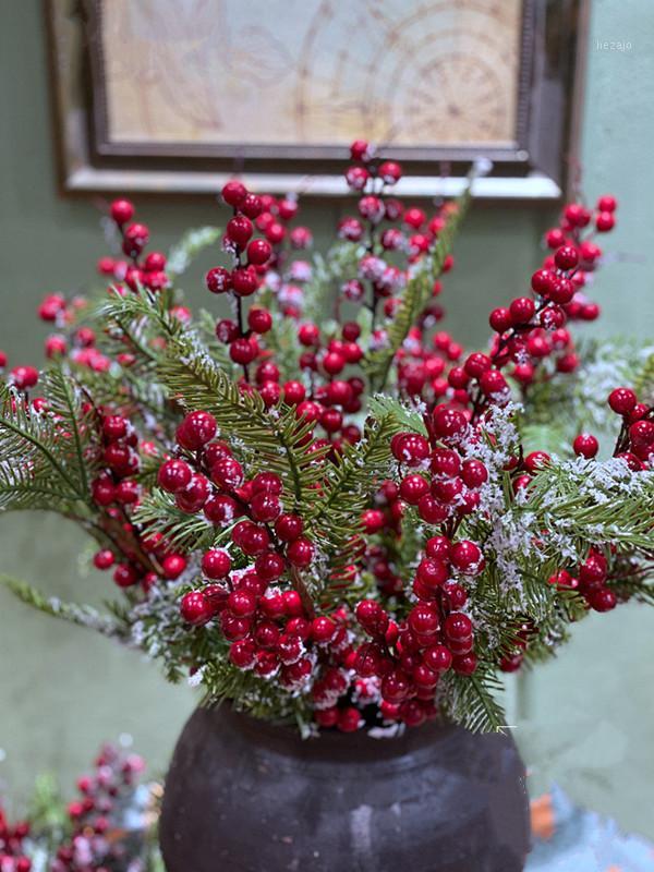 

70cm Artificial Cedar Berry Plant Branch Red Plastic Christmas Fruit Flower Arrangement Material Hotel Shop Christmas Home Decor1, 70cm c
