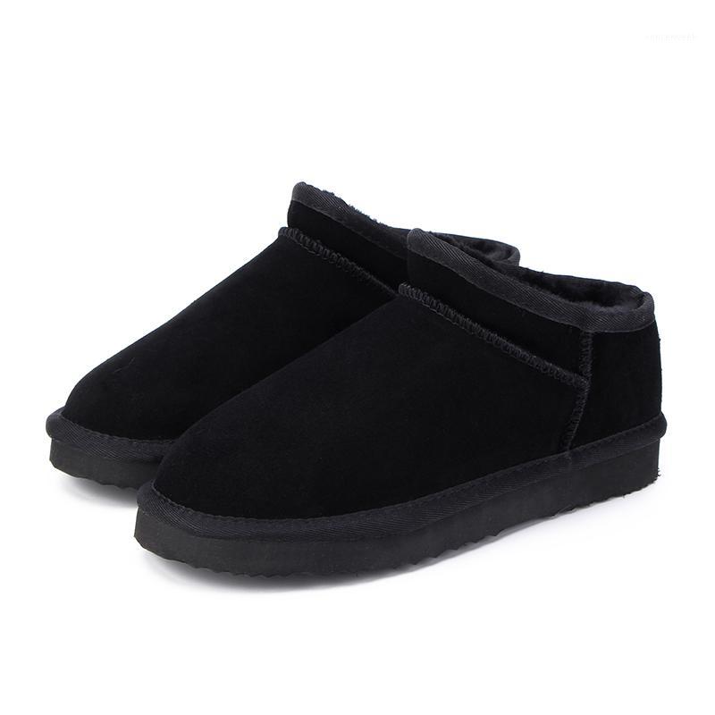

MBR FORCE Top Quality New Fashion Genuine Cowhide Leather Snow Boots Classic Mujer Botas Winter Shoes for Women ankle boots1, Black