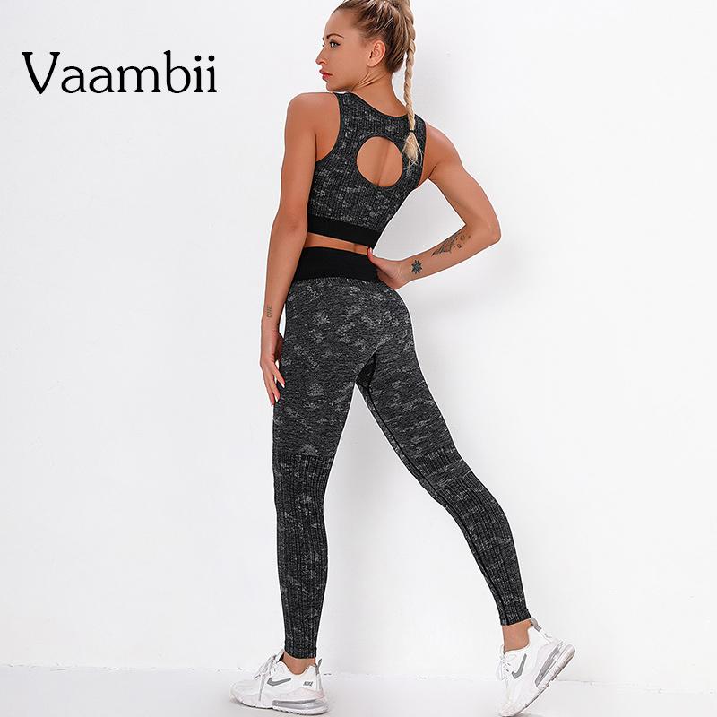 

Women's Sports Pants Bra Women Sportwear Tracksuit 2 Piece Set Woman Camouflage Seamless Fitness Suit Female Gym Clothing 2021, Red