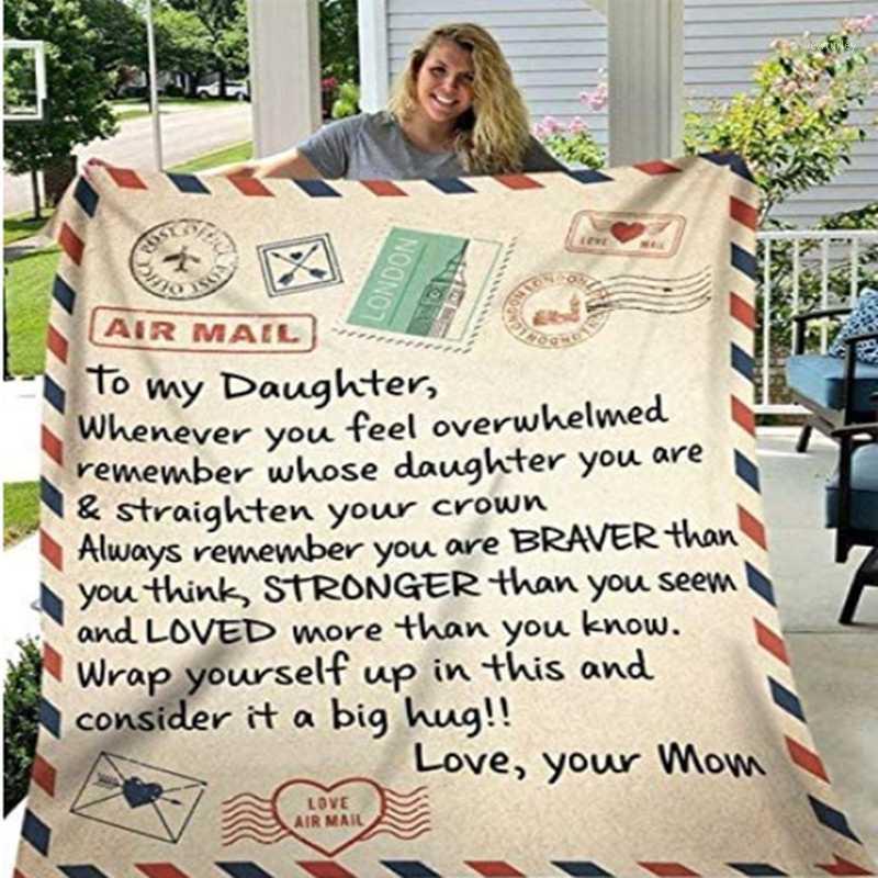 

Letter Design Blanket To My Daughter/Wife/Son/Girlfriend Warm Cozy Letter Throw Blanket for Bed Sofa Couch Birthday Gifts1