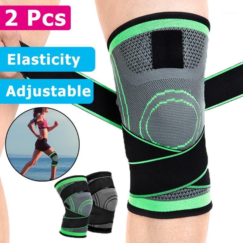 

2PCS Sports Kneepad Men Women Pressurized Elastic Knee Pads Support Fitness Basketball Volleyball Running Brace Knee Protector1, 1 pc random color