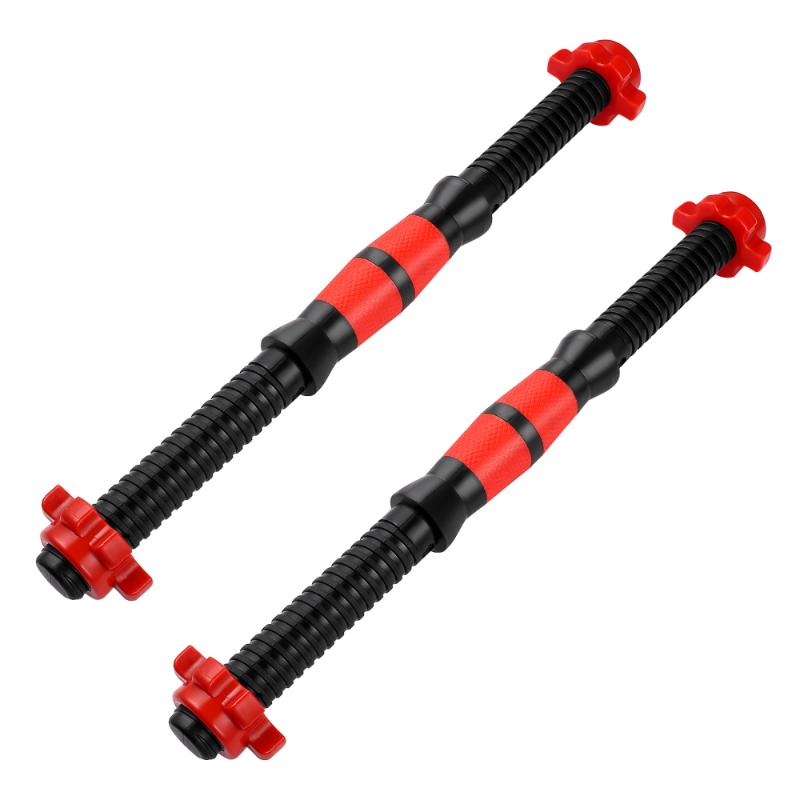 

BESPORTBLE 2pcs 40cm Dumbbell Bars Dumbbell Handles Weight Lifting Spinlock Collar Set with 4pcs Nuts for Gym Barbells, Red