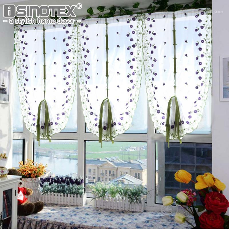 

Tulle Voile Roman Curtains Embroidery Flower Window Curtain Living Room Decoration Rideaux Pour Le Salon Decor 1 Pcs Only1, Rod pocket