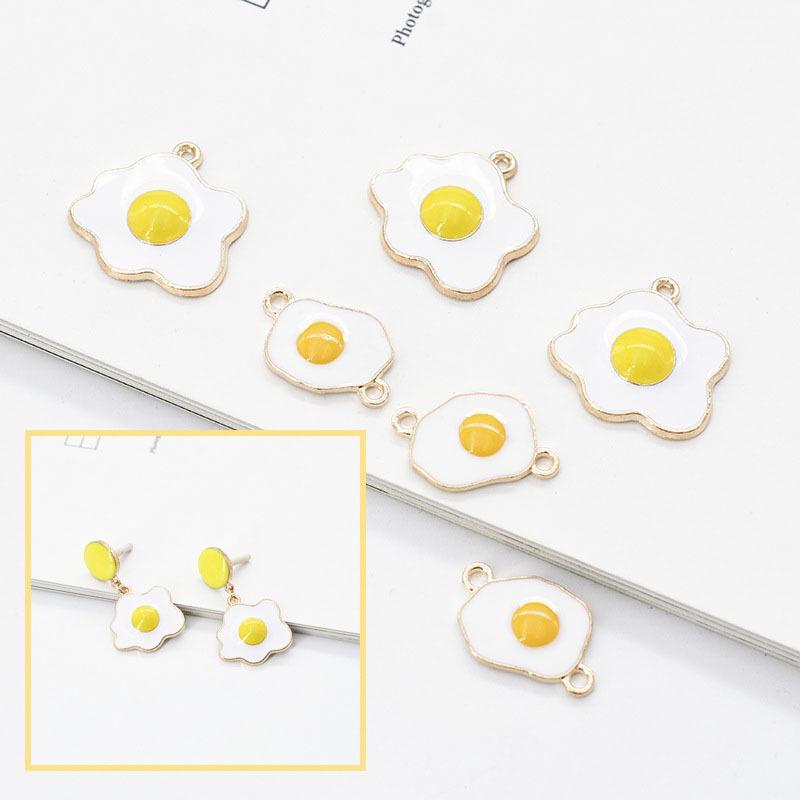 

5pcs Poached Egg Pendant Creative Multi Purpose Pendant Korean style Alloy Material Cute Cartoon Accessories Valentine's Gift1