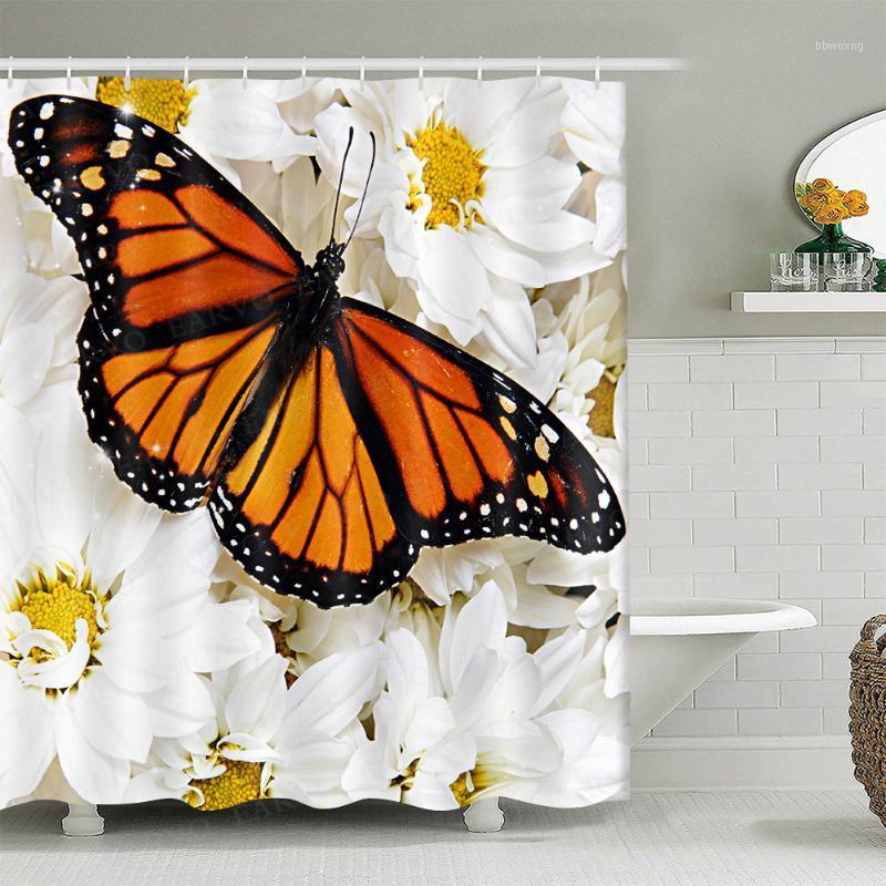 

Beautiful Butterfly Prints Shower Curtains Bathroom Curtain Sets with Hooks Waterproof Bath Curtain Large Screen Decor for Home1