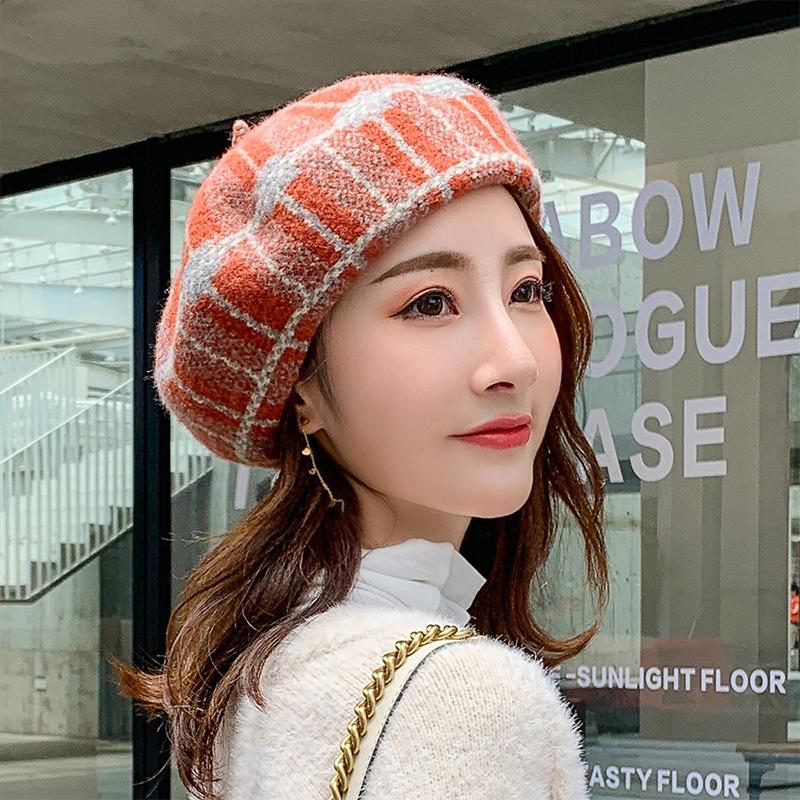 

Berets Autumn Winter Hat Arrival Thicken Comfortable Soft Wool Beret Women Good Quality Solid Color Warm Print Fashion, Black