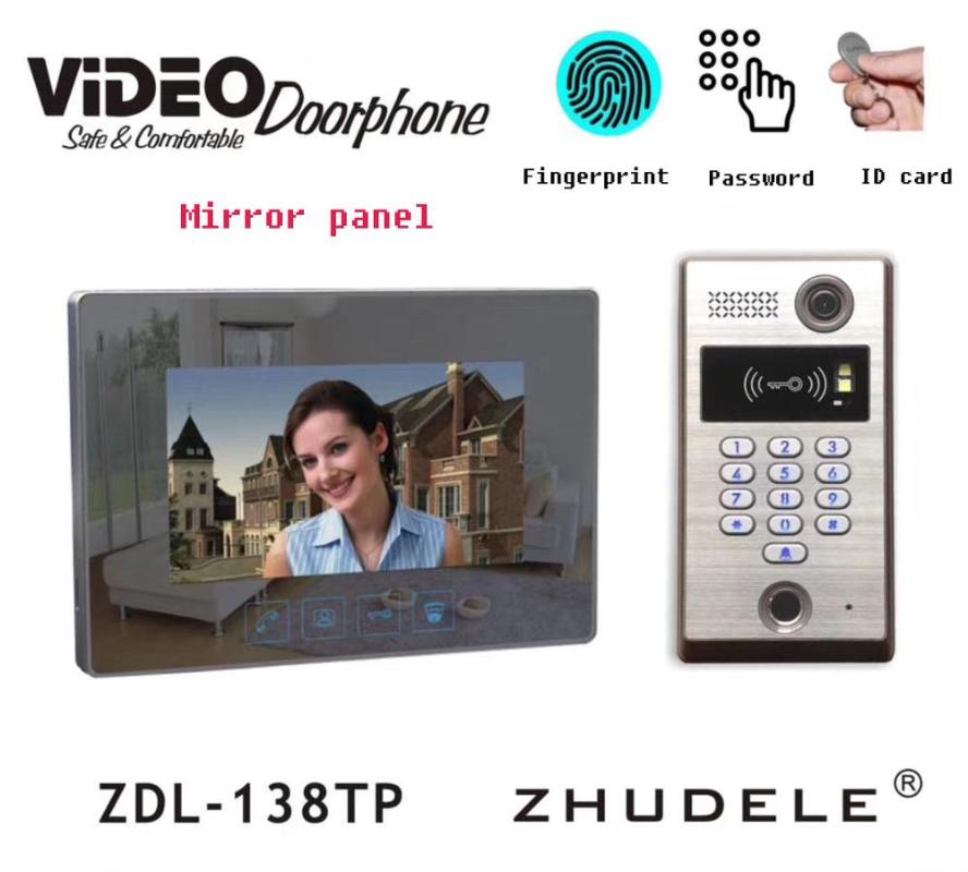 

ZHUDELE 7 inch Wired Fingerprint&Password&ID Card Video Door Phone Doorbell Intercom System with Door Access Control System