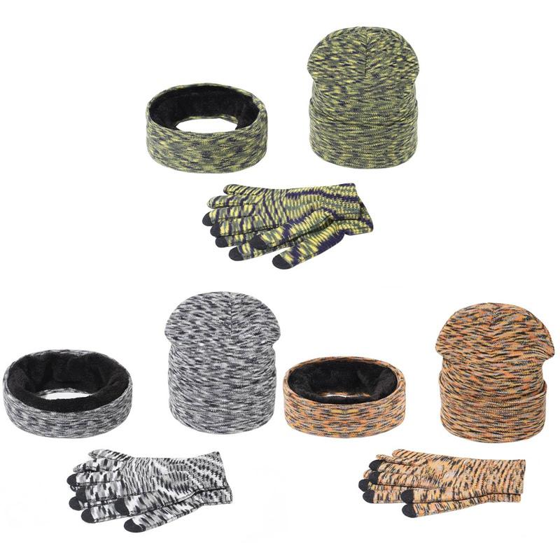 

Winter Warm Thicken Hat And Plus Plush Dust mask Scarf Gloves Warm Neck Three-Piece Knit Windproof Cap Winter Accessories