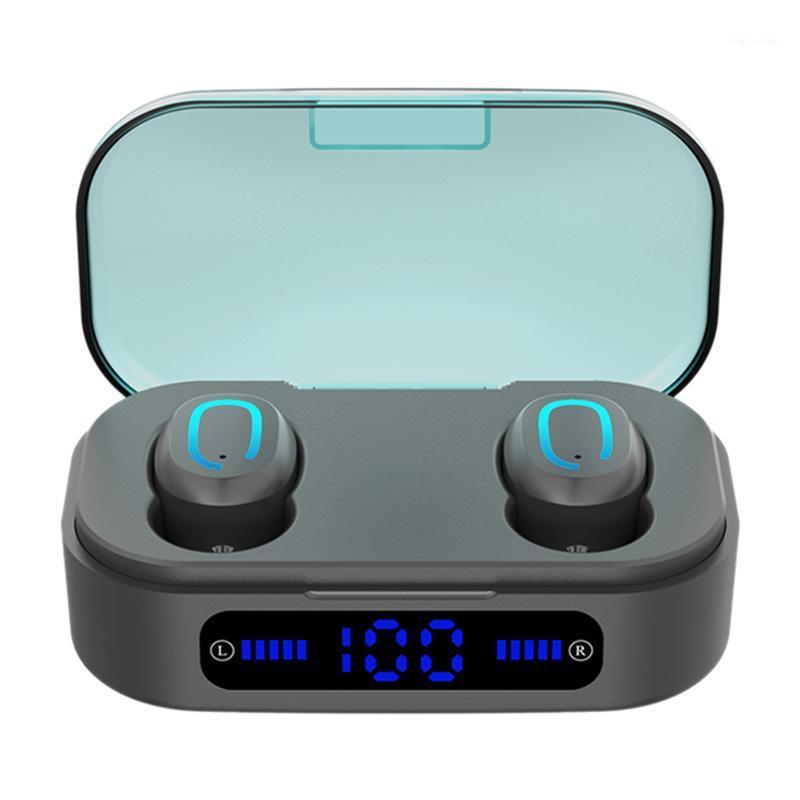 

T20 Bluetooth Wireless Headphones TWS Earphones Sports Waterproof Headsets Earburds with LED Display Power Bank1, Black