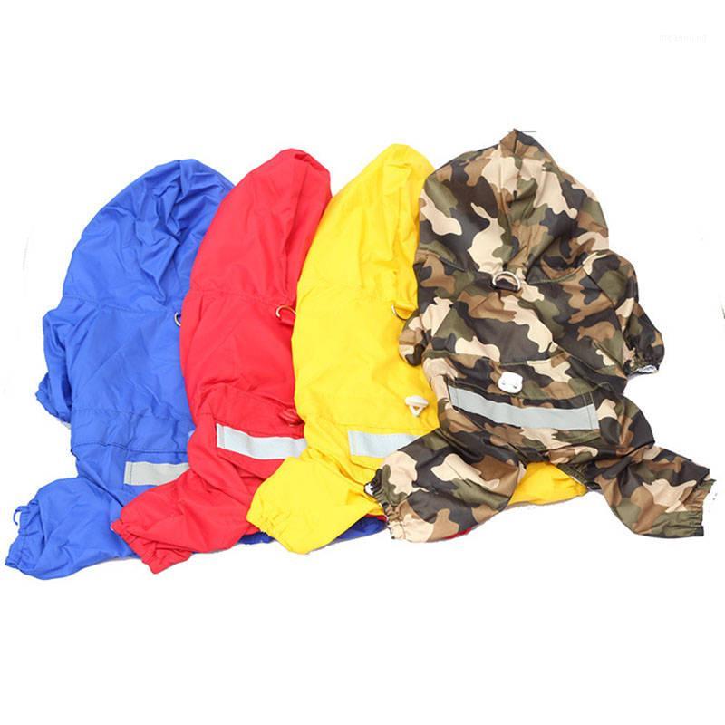 

Pet Dog Cat Raincoat Hooded Refective Mesh Breathable Camouflage Waterproof Raincoat Jacket for Puppy Kitten Sunshade1, Red