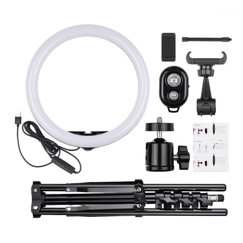 

Andoer 12 Inch LED Studio Ring Lights Ringlight with Phone Holders Remote Shutter Tripod Light Stand USB Powered Photography1
