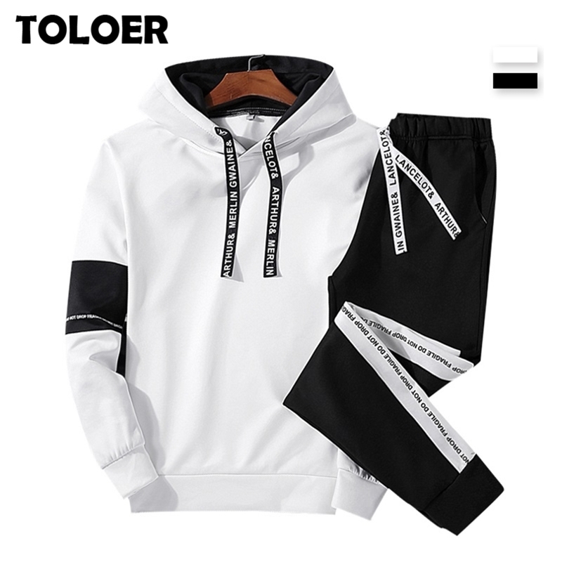 

Men Sets Sport Suit Tracksuit Outfit Suit 4xl 2 Piece Set Suits Hoodies & Long Pants Warm Mens Spring Autumn Hoodie Set Clothing 201130, Mxl9923 black