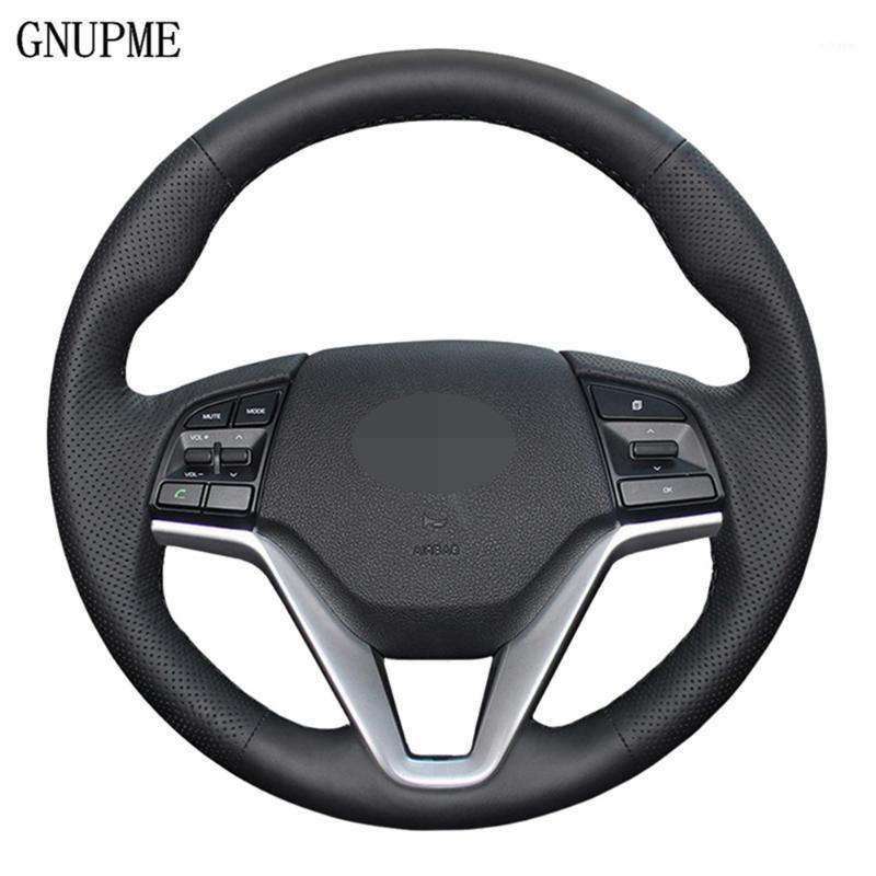 

Hand-stitched DIY Black Artificial Leather Car Steering Wheel Cover For Tucson 3 2020 20201