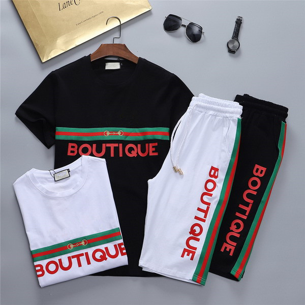

Designer Men's Sportswear Fashion Brand Men's Sportswear T-Shirt + Shorts Set Leisure Activity Sportswear Men's Tee Set Size -3XL #u2, Gray