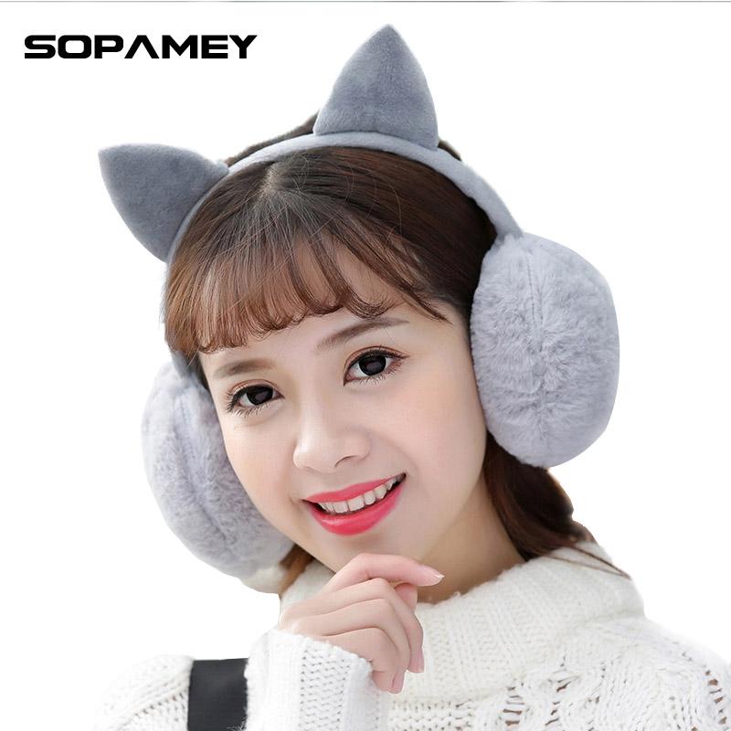 

Female Winter Earmuff Warm Ear Muffs Headphones Girls Earmuffs High Quality Cat Shape Earmuff for Women Protection Ear, White