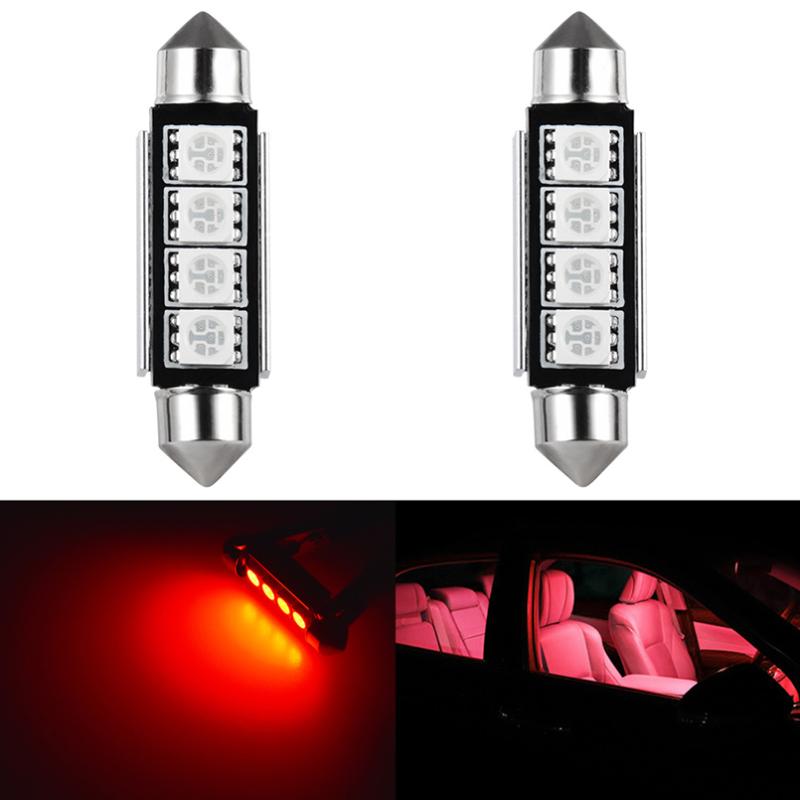 

2pcs C5W led C10W led Canbus bulbs Error Free 41mm 42mm Red White 12V car Festoon Dome Reading Light Interior light bulb for car, As pic