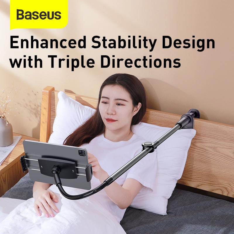 

Baseus Rotary Adjustment Lazy Holder Universal Desktop Bedside Stand for iPad Mobile Phone 4.7-12.9 inches Desktop Phone Holder, Silver