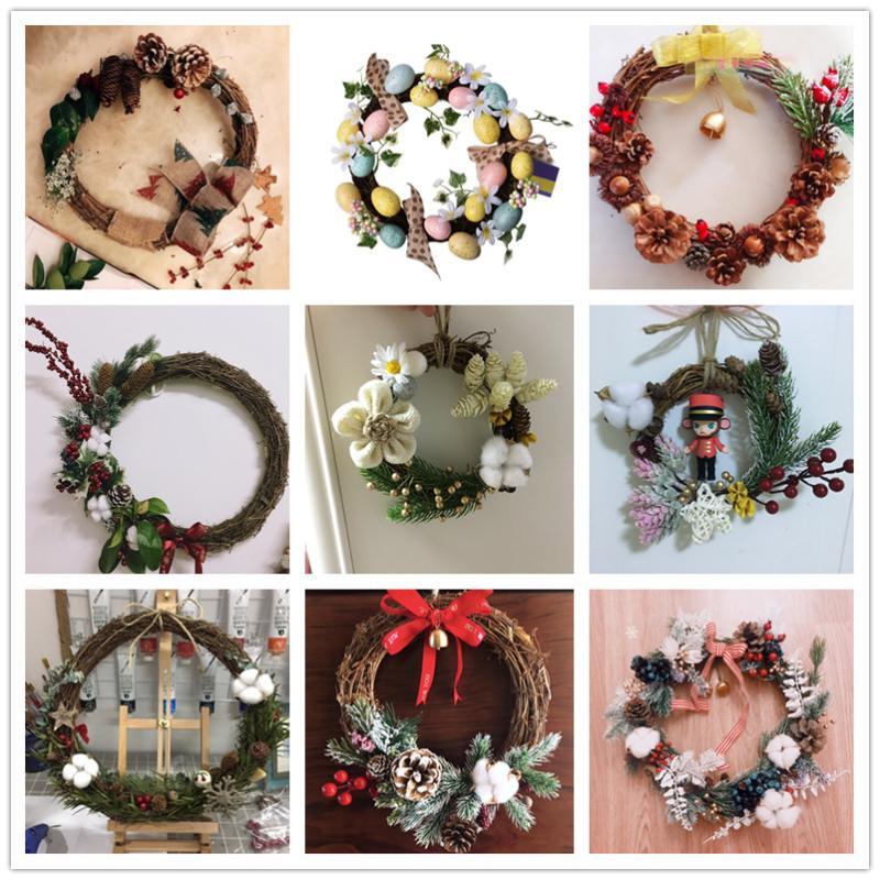 

2019 Christmas Wreath DIY Ornaments Pendant Navidad Crafts Christmas Decorations for Home New Year 2020 Decor Noel Accessories1
