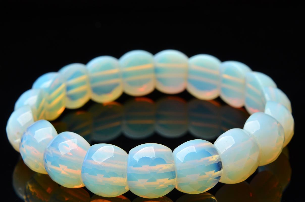 

Natural opal Bracelets Geometry Long Beaded Stone/Bracelet Elastic Bangle