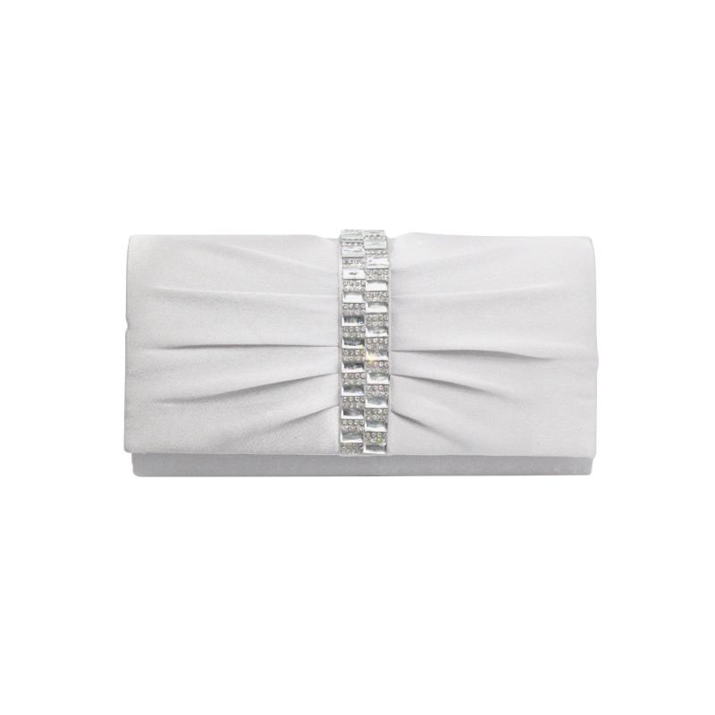 

popular pure color diamante diamonds crystal rhinestone clutch bag pleated drape satin woman lady girl evening bag, Black
