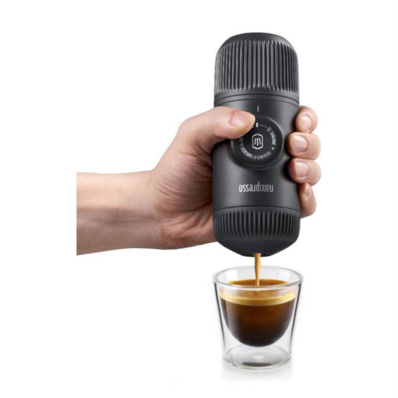 

Portable handheld espresso machine black mini upgrade version 18 bar pressure for travel