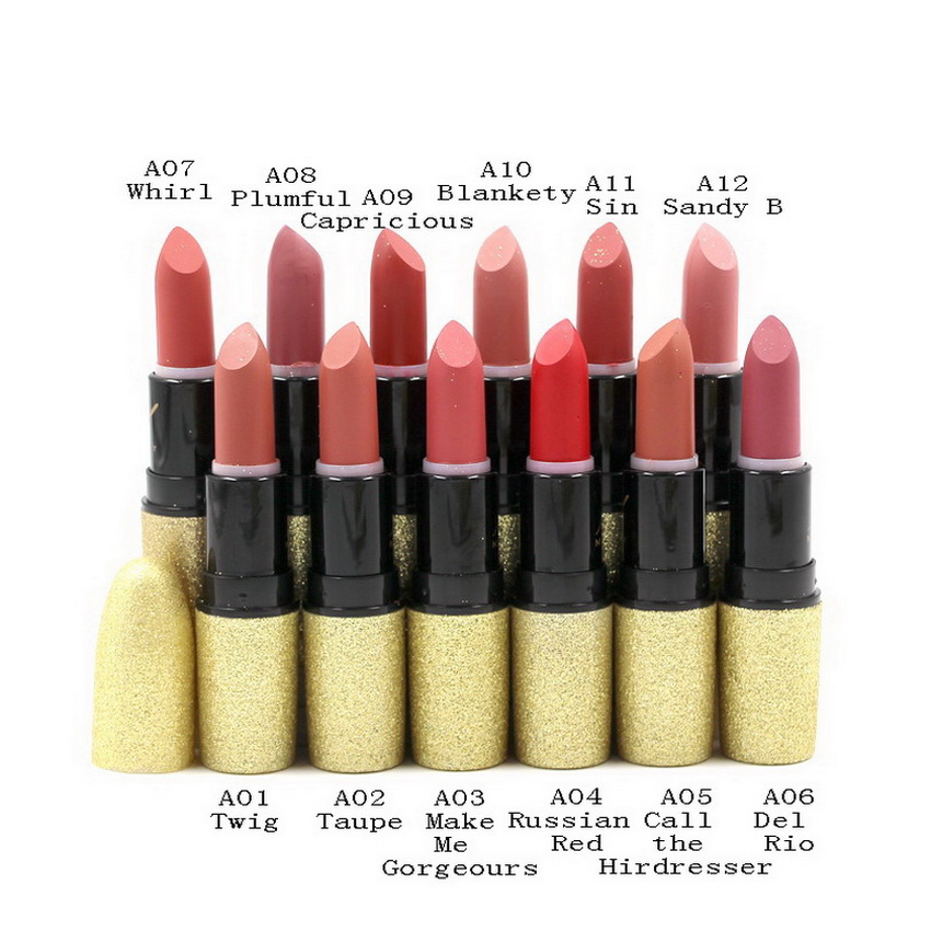 Designer Lipstick Matte Gold Tube Long-lasting Easy to Wear Moisturizer 3g Beauty Makeup Lipstick-image-753809535
