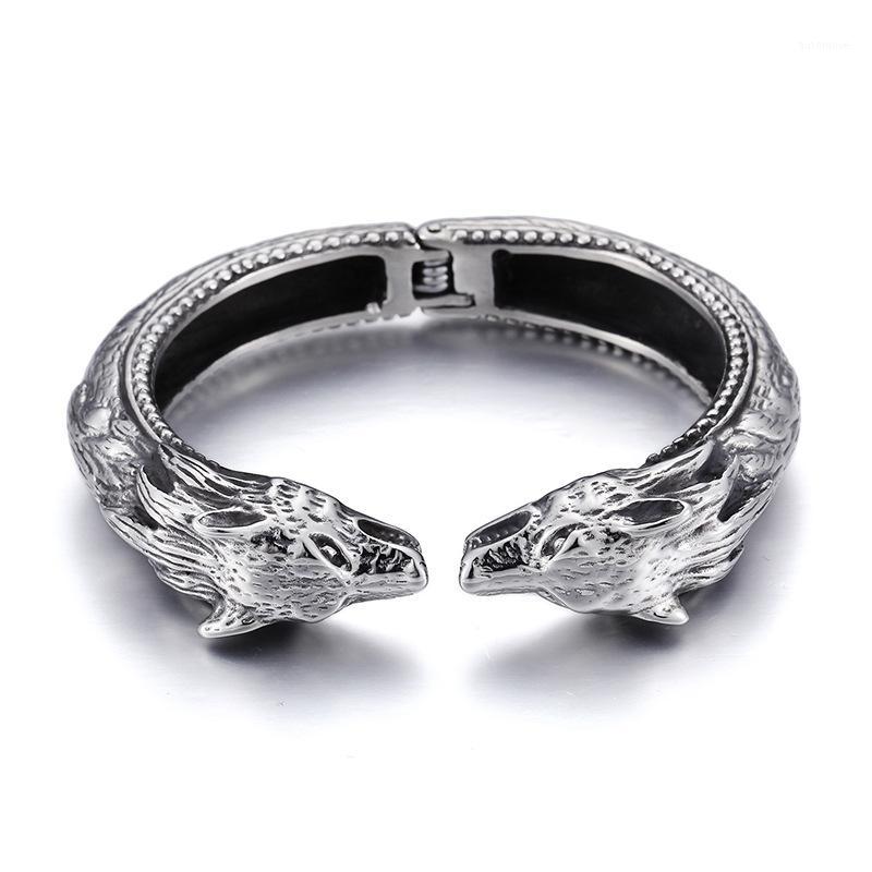 

Rock & Roll SKULL Scalding Bracelet Stainless Steel Leather Woven Bracelet Men's1