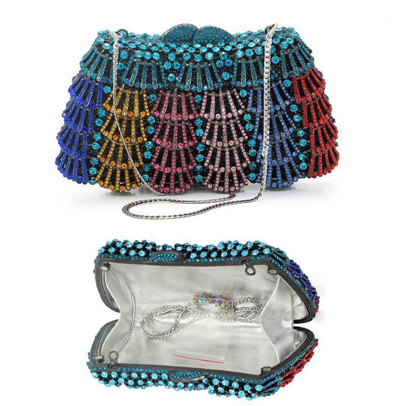 

New XIYUAN Matchstick Full Diamond Clutch Women Evening Bags Best Sell Crystal LadyEvening Clutches High-End Party Dinner Bag1, Colorful