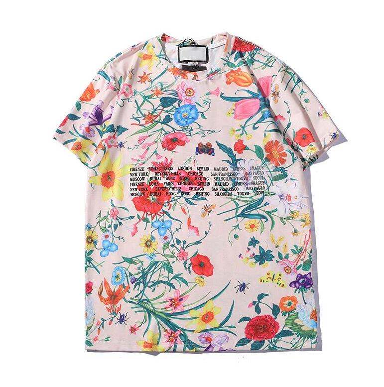 

Women Shirt Letters T Printted Mens Hot Fashion Tshirts Short Sleeve Men Woman Couple Tops With Flowers Tee Shirts Size S-2XL 44KU, Pink