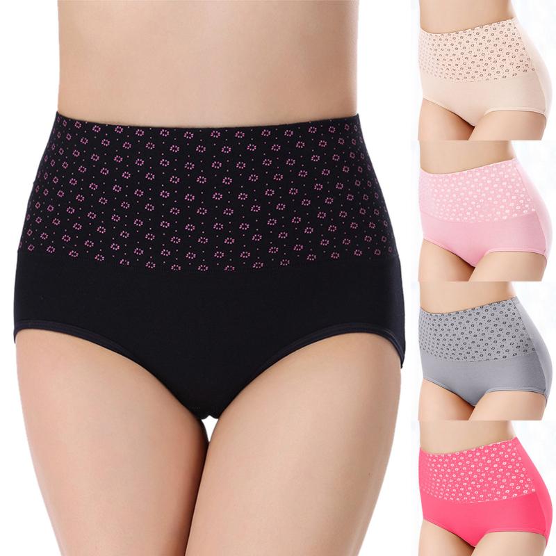 

Multicolor Comfortable breathable Women High Waist Tummy Control Panties Underwear Shapewear Brief Panties bragas menstruales T3, As photo