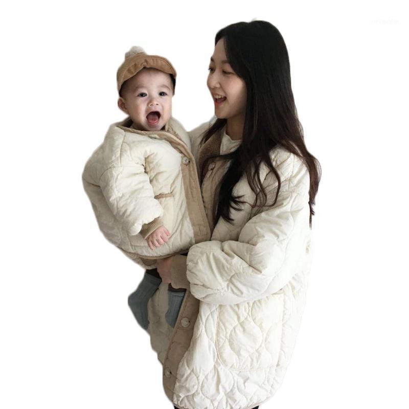 

Fashion Family Matching Clothes Winter Mother And Daughter Jackets And Coat Children Kids Baby Girls Boys Cotton-padded Coat1, White