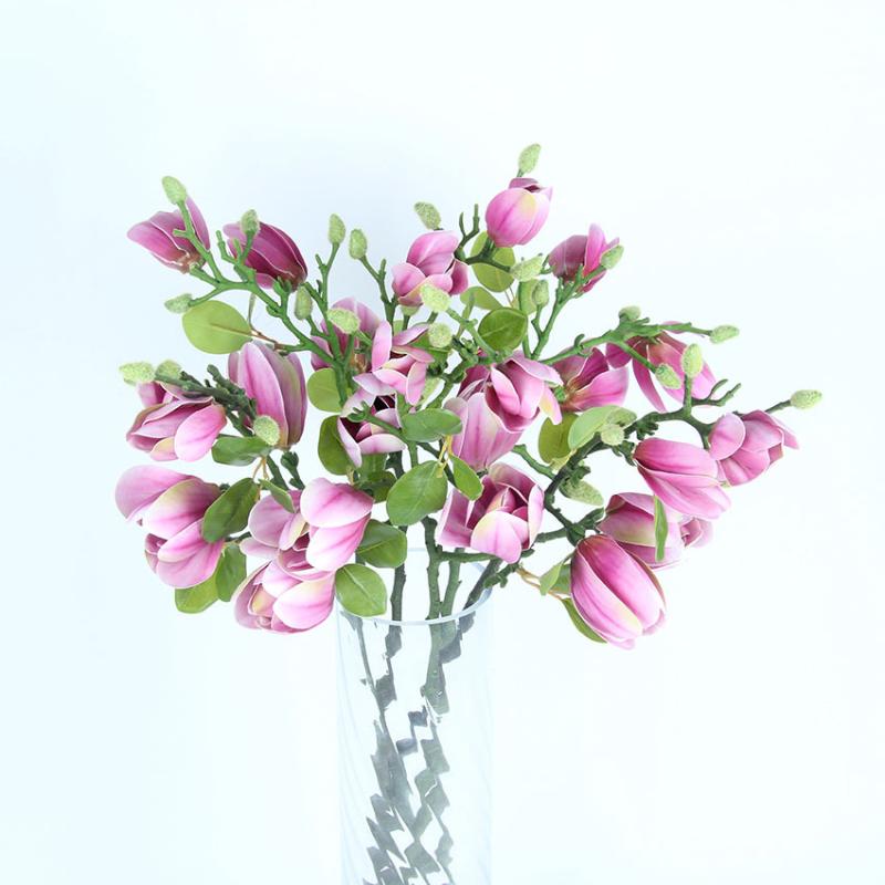 

High-quality Imitation Glue Small Magnolia Artificial Plant Decoration Flower Arrangement Accessories Desktop Decoration, Pink