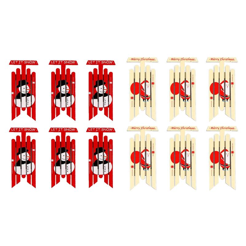 

6 Pcs Christmas Wooden Hanging Ornaments Shape Christmas Tree Hanging Decoration for Xmas Festival Holiday Decor
