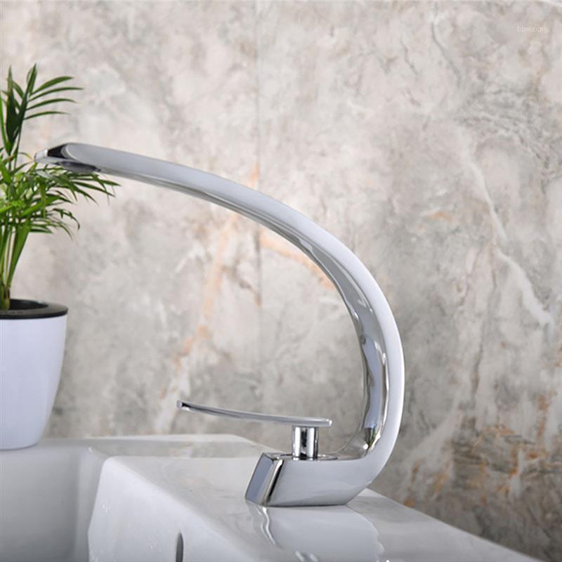 

Basin Faucets Modern Bathroom Mixer Tap Brass Washbasin Faucet Single Handle Single Hole Elegant Hot&Cold Water Mixer Tap1
