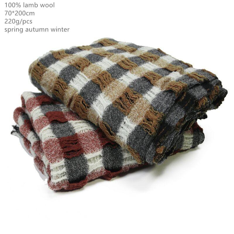 

Scarves Naizaiga 100% Lamb Wool Hollow Out Plaid Thick Women Shawl Big Fashion Scarf, DQYR124