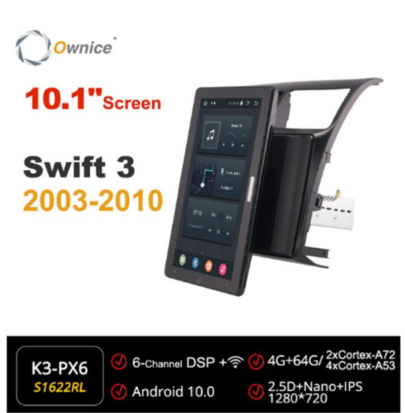 

1280*720 Ownice Android 10.0 Car Radio ForSuzuki Swift 3 2003 - 2010 Auto Multimedia Video Audio 10.1" IPS Rotatable